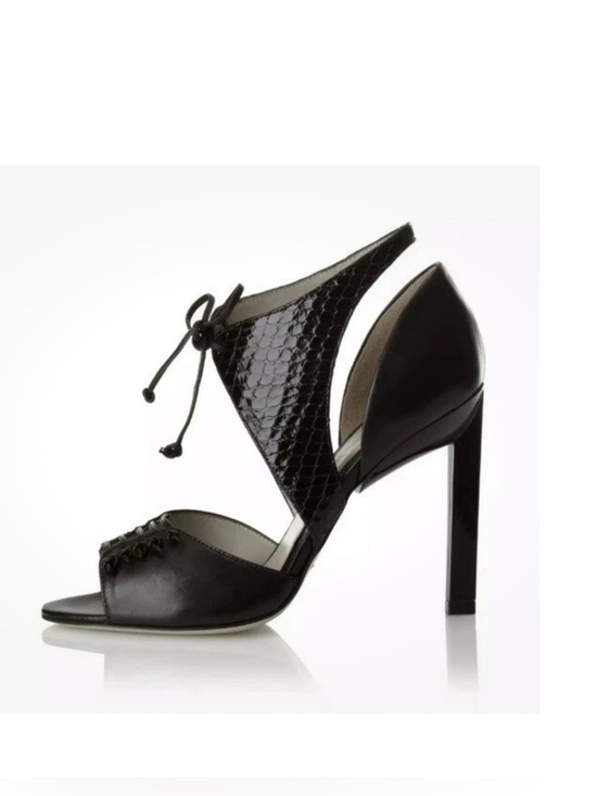 Jason Wu Shoes - Jason Wu Runway Billie Snake Print Leather Cutout High Heel Sandals